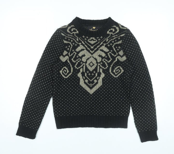 Atmosphere Womens Black Jumper Size 10 Crew Neck Knit Pullover
