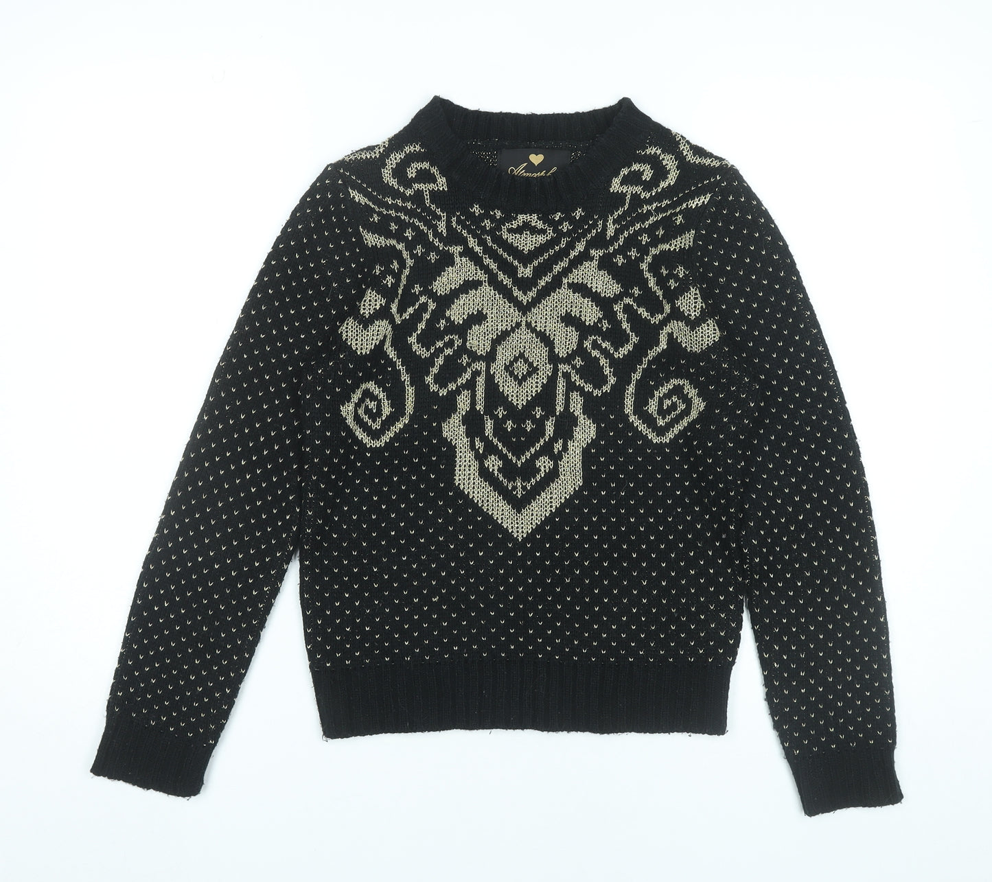 Atmosphere Womens Black Jumper Size 10 Crew Neck Knit Pullover