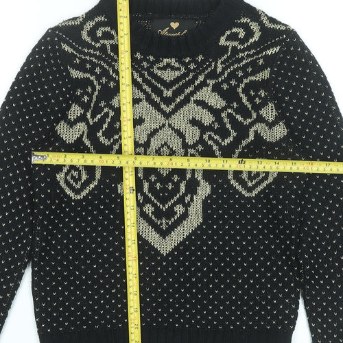 Atmosphere Womens Black Jumper Size 10 Crew Neck Knit Pullover