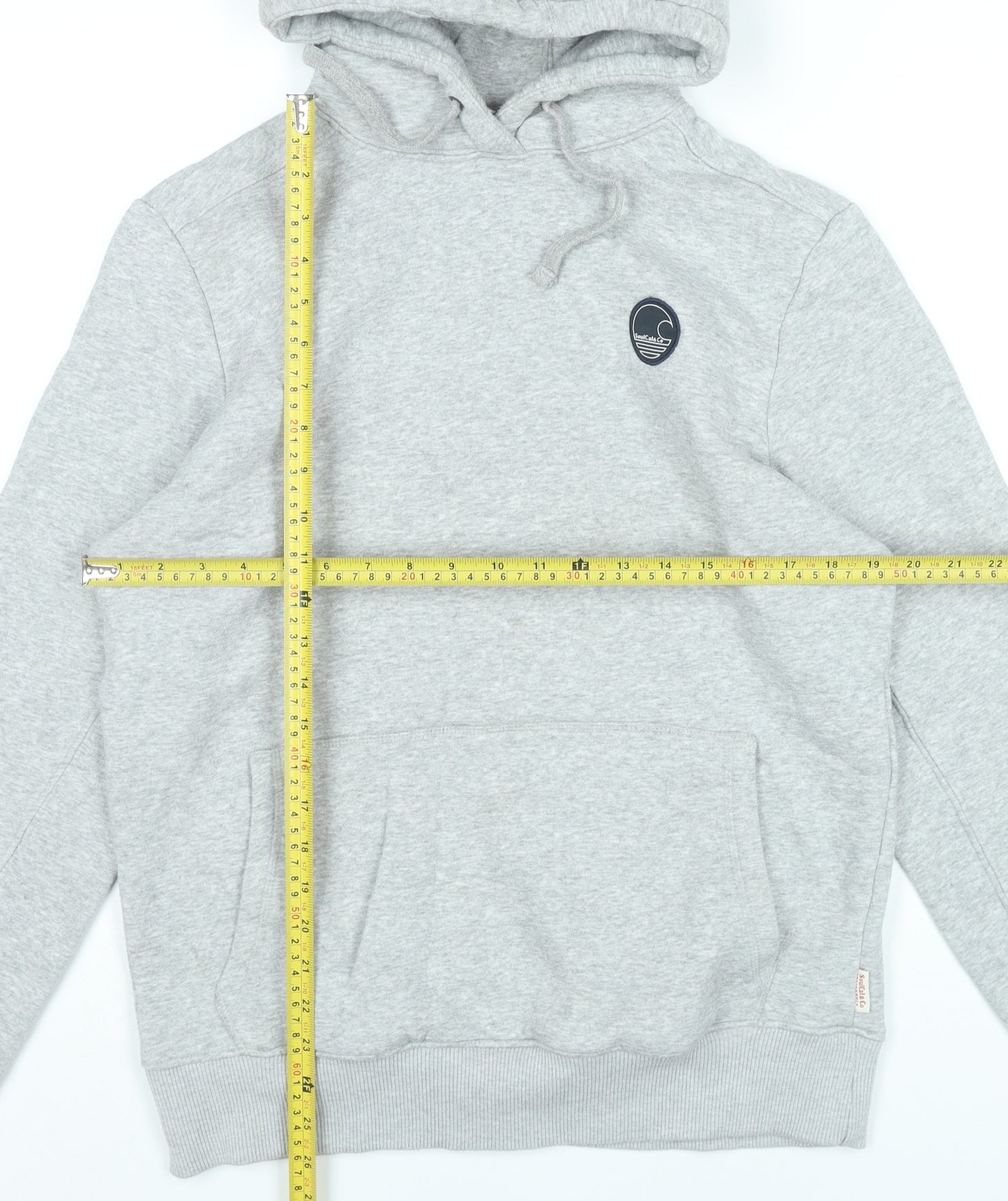 SoulCal & Co Men’s Grey Pullover Hoodie M Regular Fit Cotton Blend