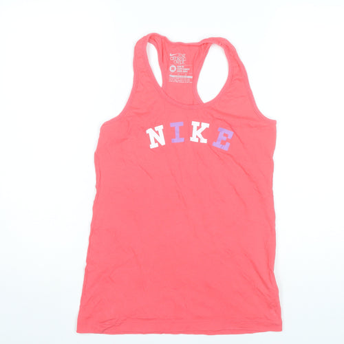 Nike Womens Pink Slim Fit Racerback Cotton Tank Top Size M