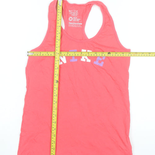 Nike Womens Pink Slim Fit Racerback Cotton Tank Top Size M