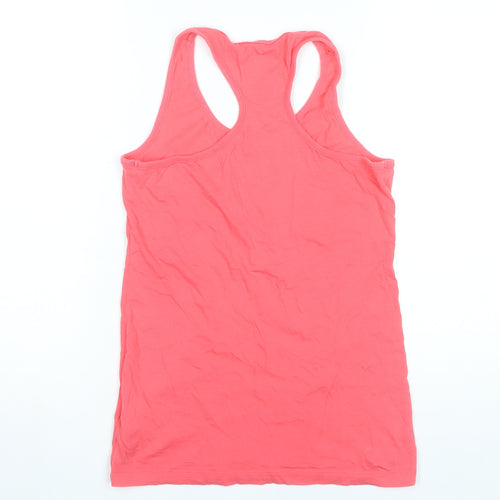 Nike Womens Pink Slim Fit Racerback Cotton Tank Top Size M