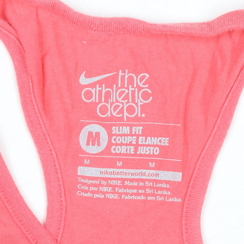 Nike Womens Pink Slim Fit Racerback Cotton Tank Top Size M
