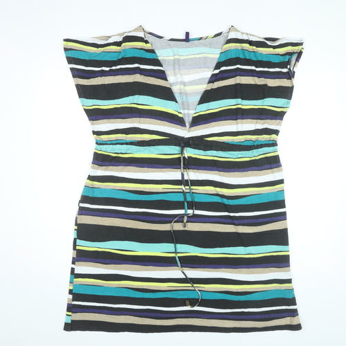 Figleaves Women’s Multicoloured Striped Knee Length Shift Dress L
