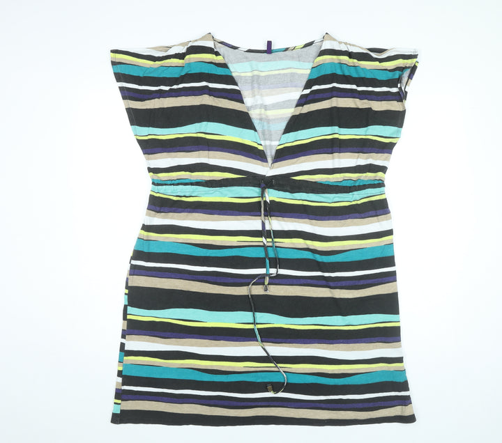 Figleaves Women’s Multicoloured Striped Knee Length Shift Dress L