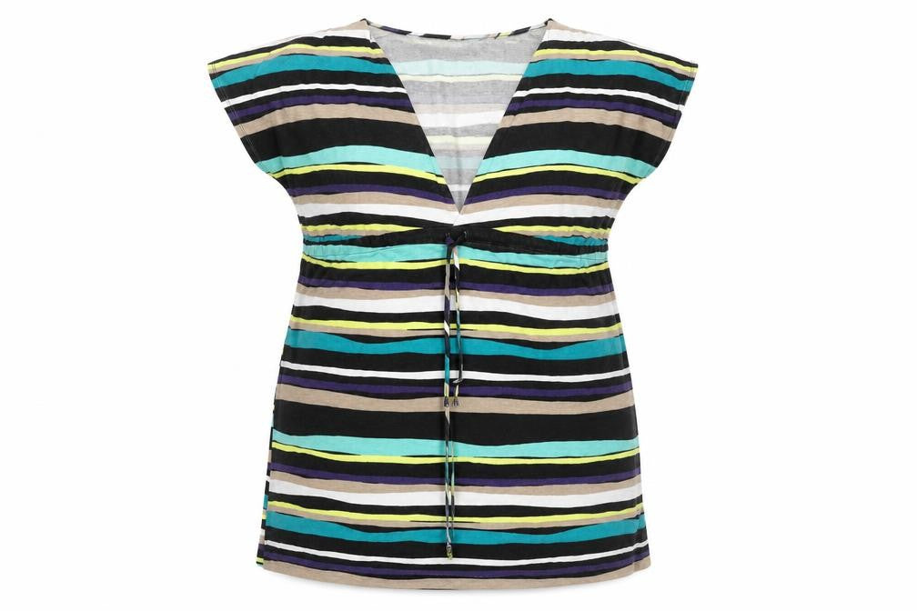 Figleaves Women’s Multicoloured Striped Knee Length Shift Dress L