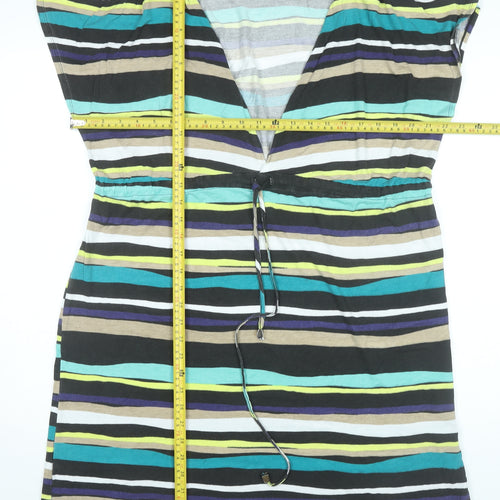 Figleaves Women’s Multicoloured Striped Knee Length Shift Dress L