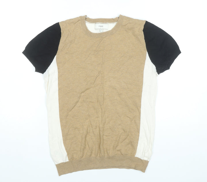 Next Women’s Beige Black Ivory Pullover Jumper Size 14 Short Sleeve