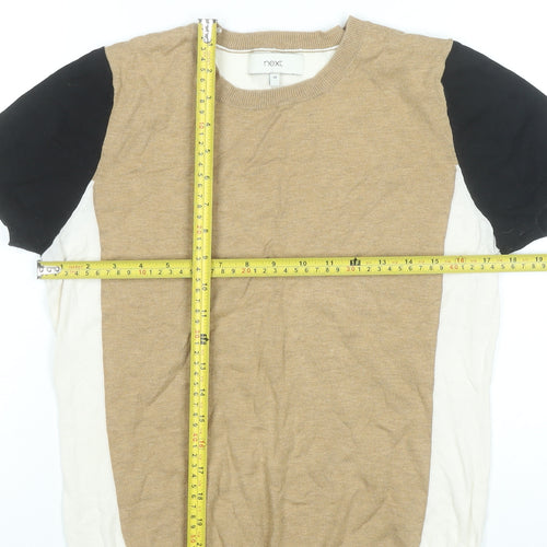 Next Women’s Beige Black Ivory Pullover Jumper Size 14 Short Sleeve