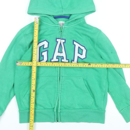 GAP Kids Boys Green Full Zip Hoodie Age 6-7 Years Logo Sweatshirt