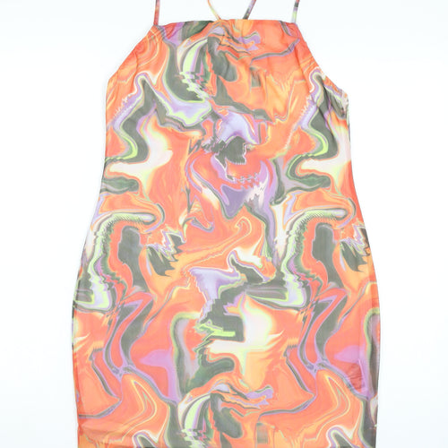 H&M Divided Women’s Multicoloured Bodycon Halter Dress Size 14