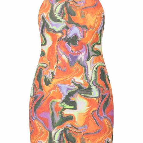 H&M Divided Women’s Multicoloured Bodycon Halter Dress Size 14