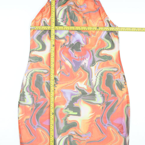 H&M Divided Women’s Multicoloured Bodycon Halter Dress Size 14
