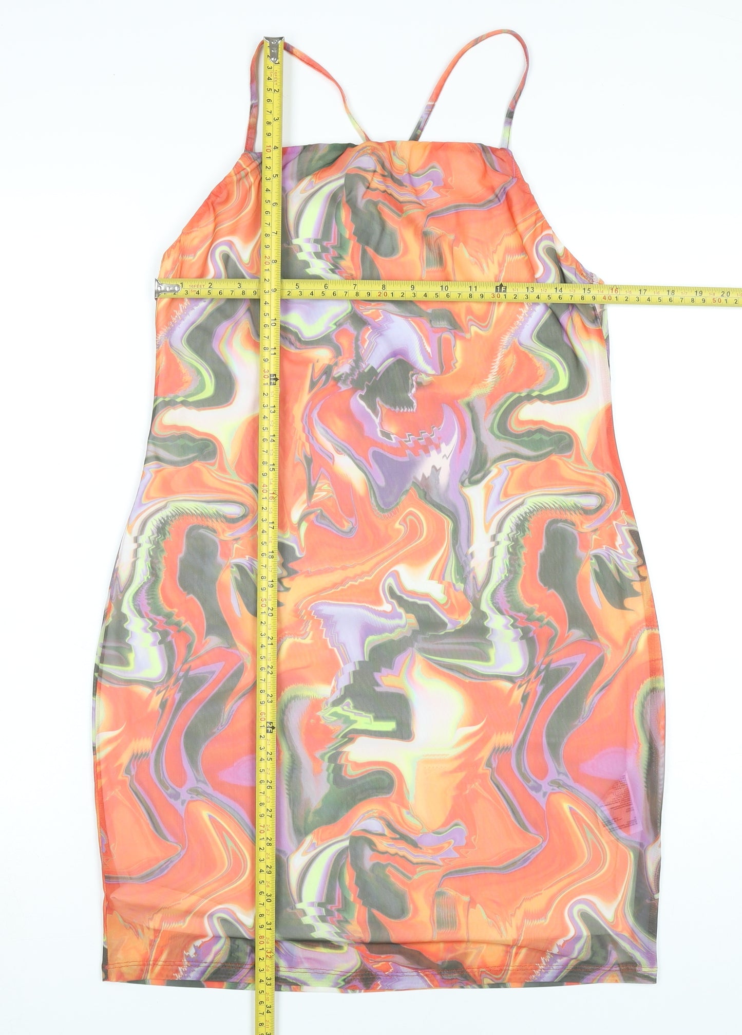 H&M Divided Women’s Multicoloured Bodycon Halter Dress Size 14
