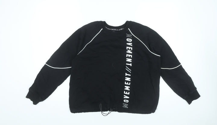 Next Women’s Black Pullover Sweatshirt Size 12 Logo Print
