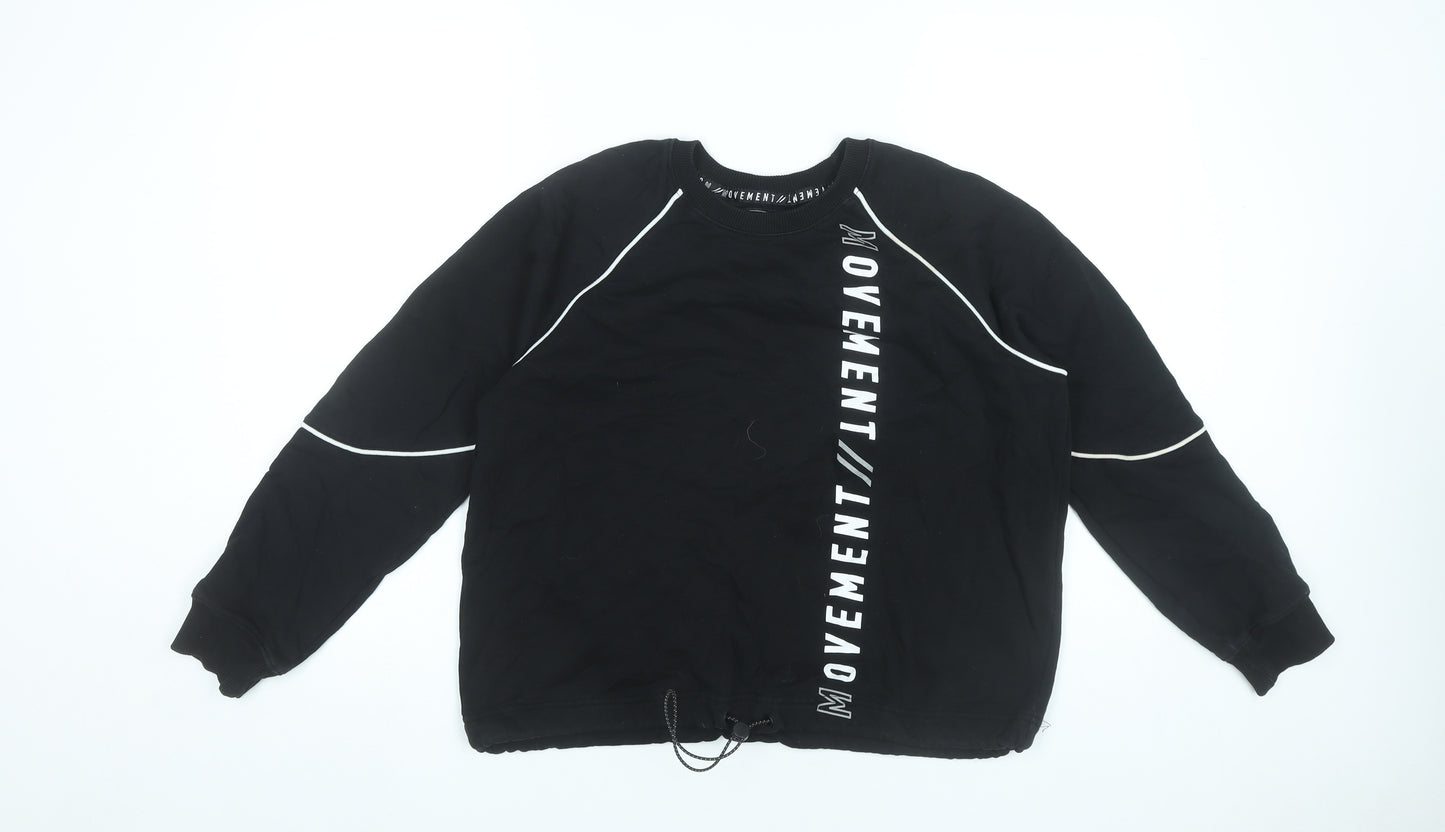 Next Women’s Black Pullover Sweatshirt Size 12 Logo Print