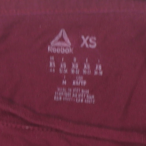 Reebok Womens Red XS Long Sleeve Pullover Activewear Top