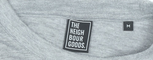 The Neighbour Goods Womens Grey Cotton Heart Embroidered T-Shirt M