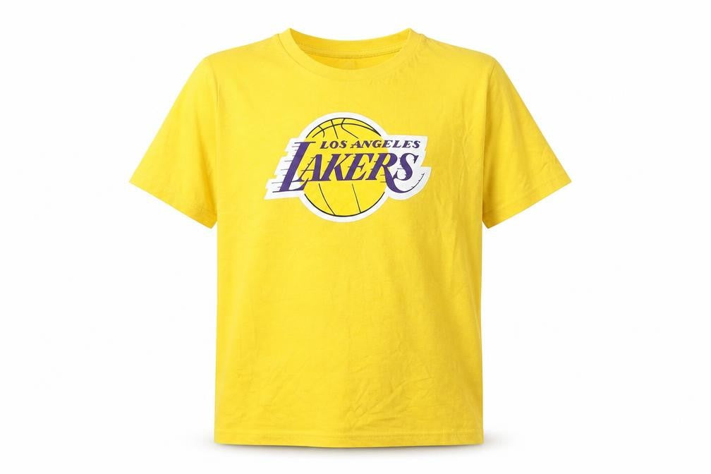 NBA Boys Yellow Los Angeles Lakers T-Shirt Size 10-11 Years Cotton