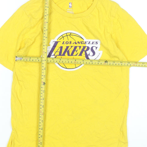NBA Boys Yellow Los Angeles Lakers T-Shirt Size 10-11 Years Cotton