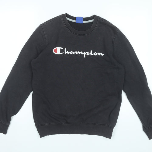 Champion Men's Black Small Pullover Sweatshirt Logo Print