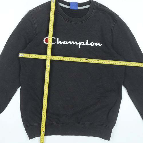 Champion Men's Black Small Pullover Sweatshirt Logo Print