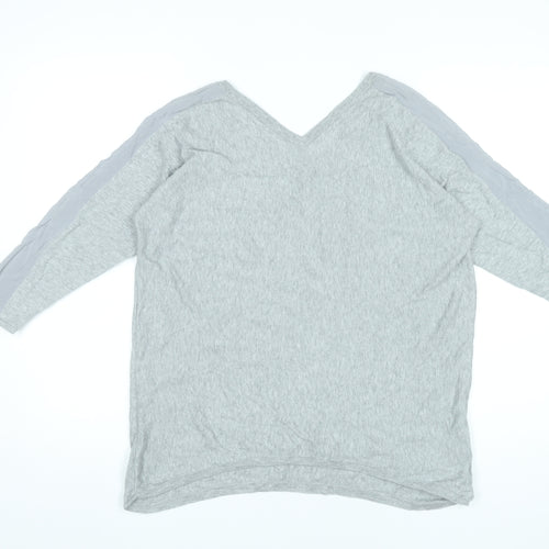 Mercer & Madison Womens Grey V-Neck Pullover Jumper Size 12 M