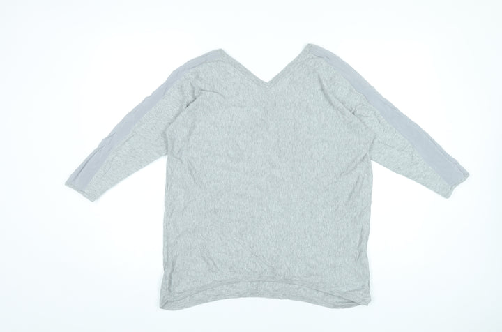 Mercer & Madison Womens Grey V-Neck Pullover Jumper Size 12 M