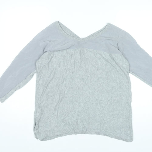 Mercer & Madison Womens Grey V-Neck Pullover Jumper Size 12 M