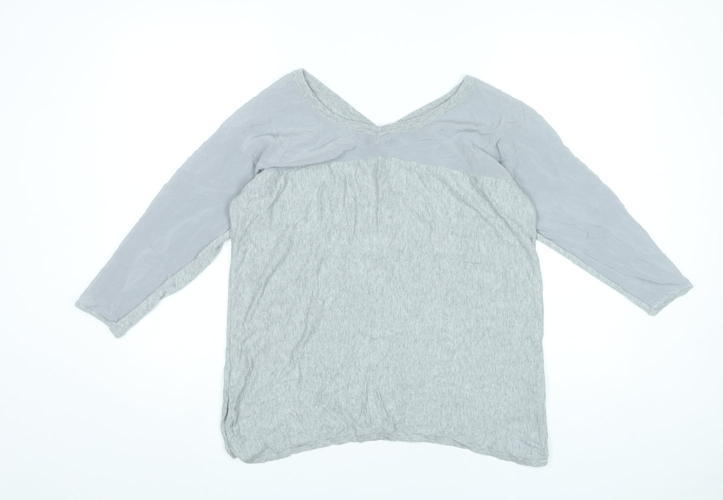 Mercer & Madison Womens Grey V-Neck Pullover Jumper Size 12 M