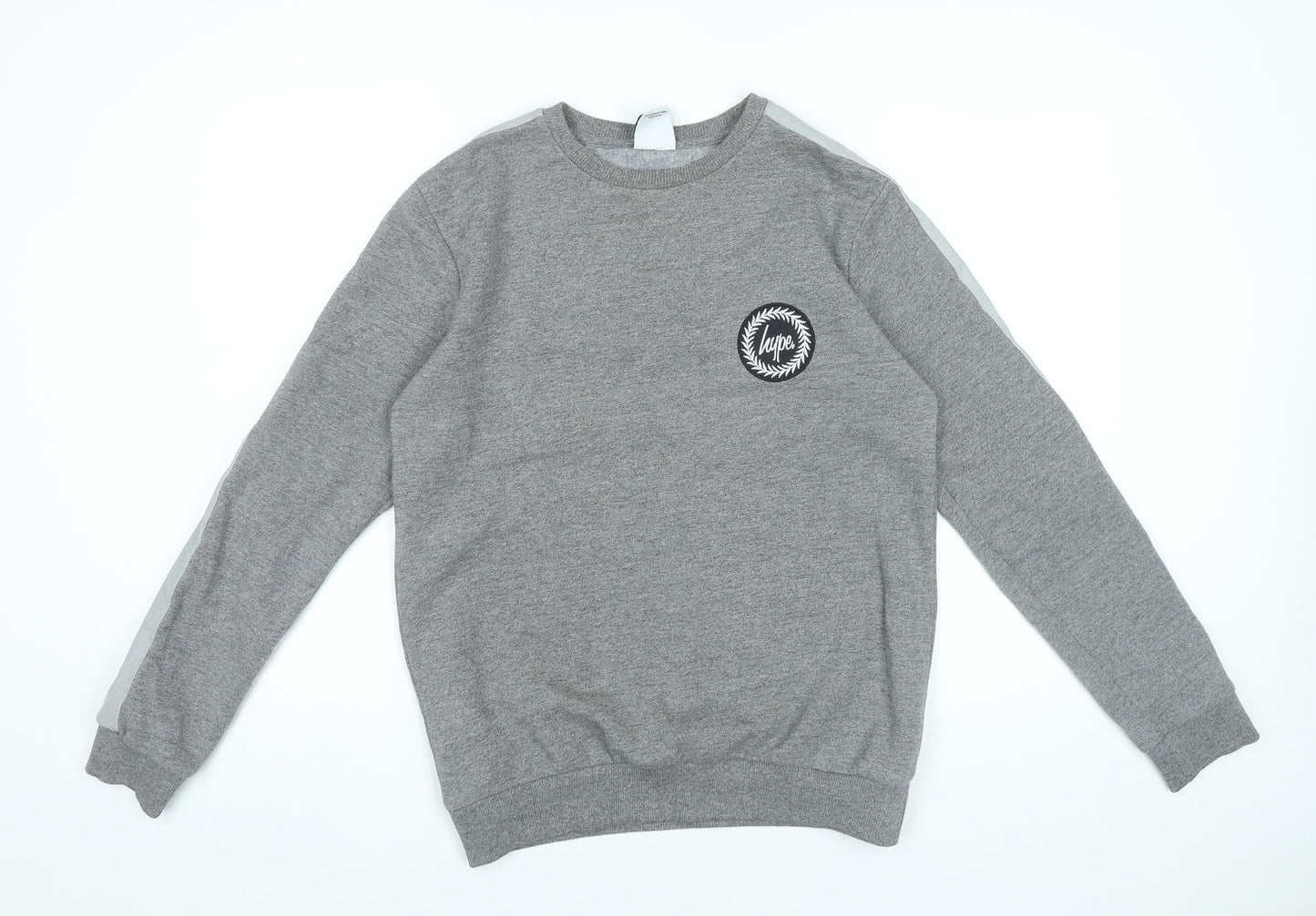 Hype Women Grey Small Pullover Sweatshirt Logo Long Sleeve