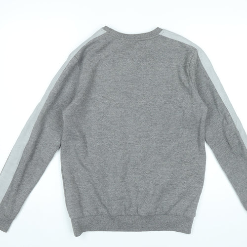 Hype Women Grey Small Pullover Sweatshirt Logo Long Sleeve
