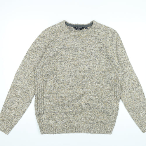 Kensington Eastside Men's Beige Knit Pullover Jumper Size M