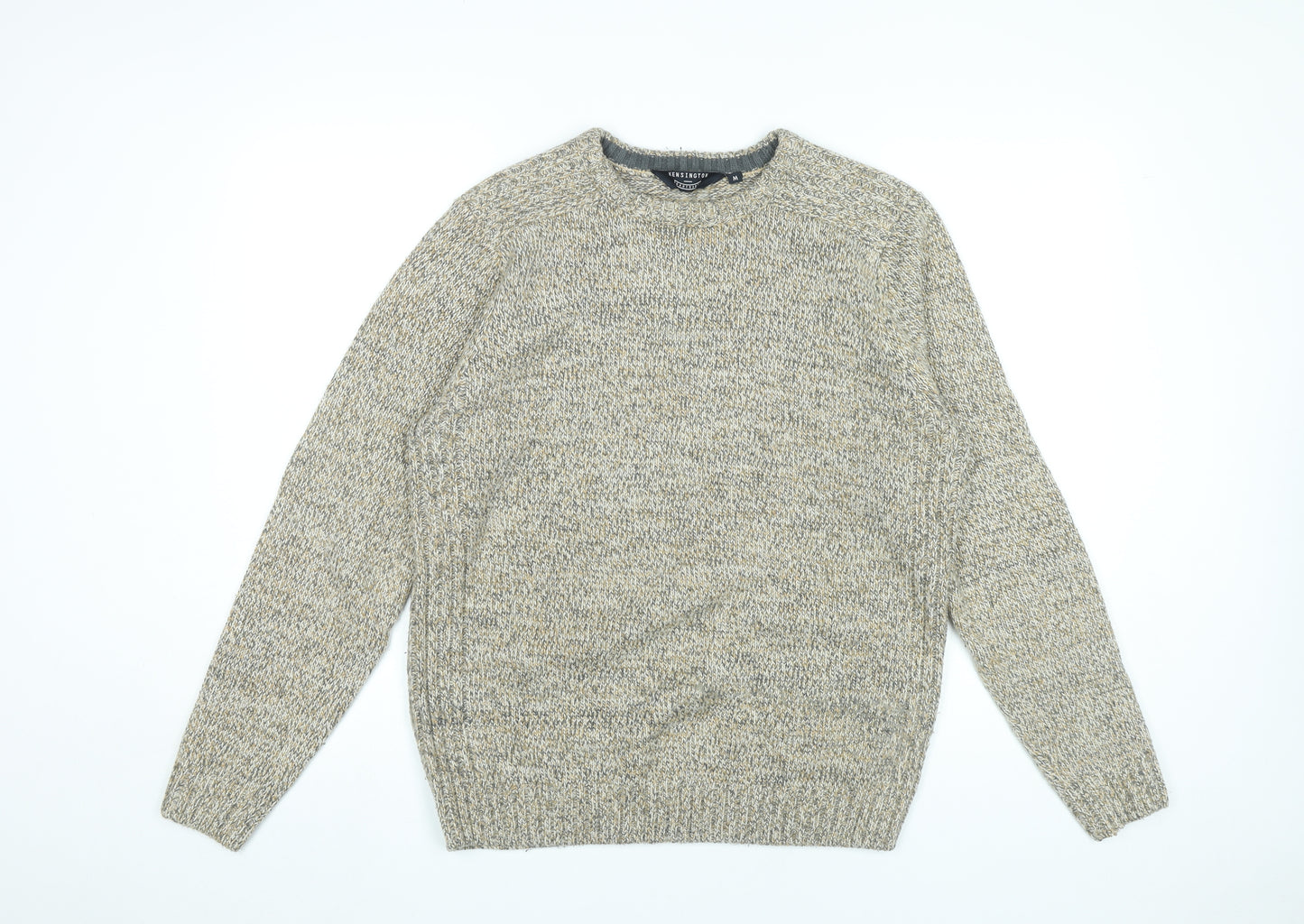 Kensington Eastside Men's Beige Knit Pullover Jumper Size M