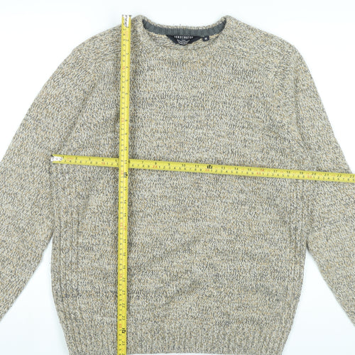 Kensington Eastside Men's Beige Knit Pullover Jumper Size M