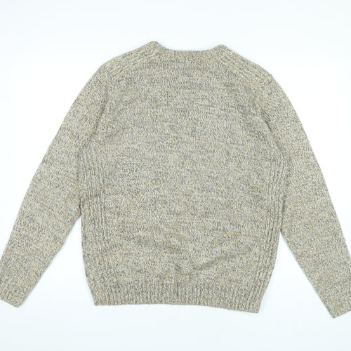 Kensington Eastside Men's Beige Knit Pullover Jumper Size M