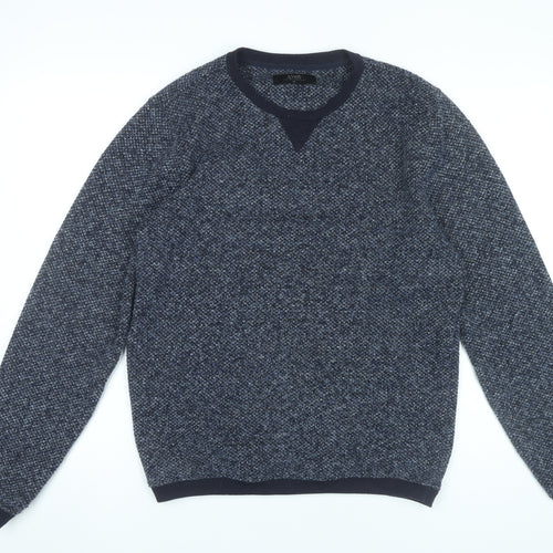 ACW85 Men's Blue Knit Pullover Jumper Medium Crew Neck