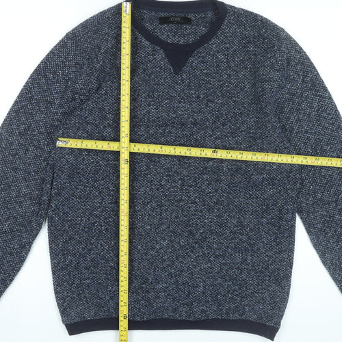 ACW85 Men's Blue Knit Pullover Jumper Medium Crew Neck