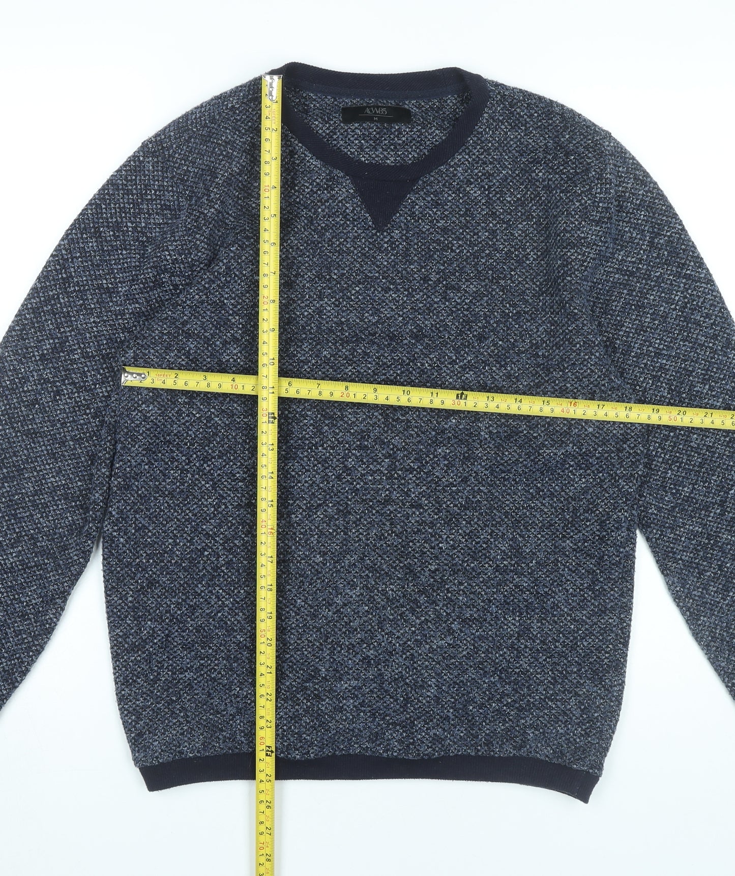 ACW85 Men's Blue Knit Pullover Jumper Medium Crew Neck