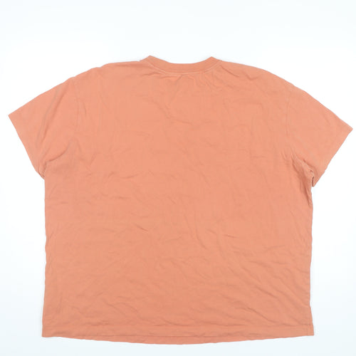 Nike Women's Orange XL Basic Crew Neck Cotton T-Shirt