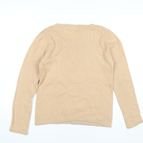 Cordelia Womens Beige Sequin Embellished Jumper Size 10 Pullover Knitwear