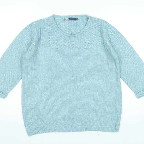 Isle Women’s Blue Cable-Knit Pullover Jumper Size 16