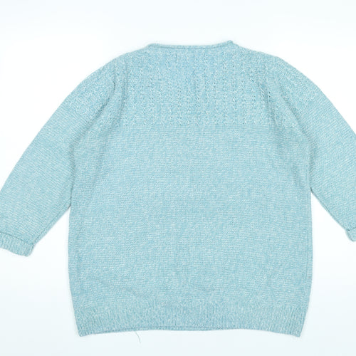Isle Women’s Blue Cable-Knit Pullover Jumper Size 16