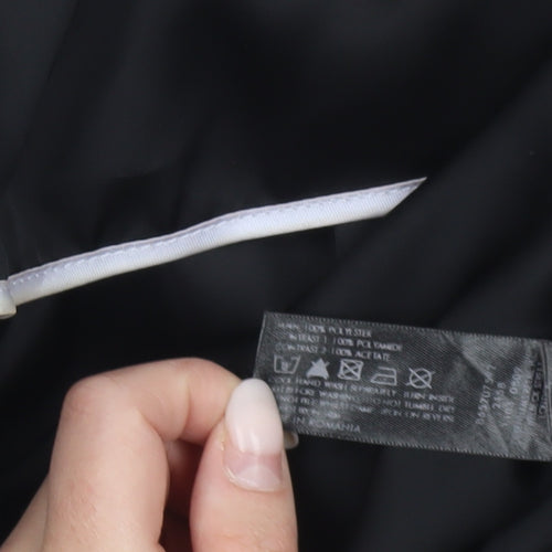 Red Herring Womens Black One Shoulder Ruffle Blouse Size 18