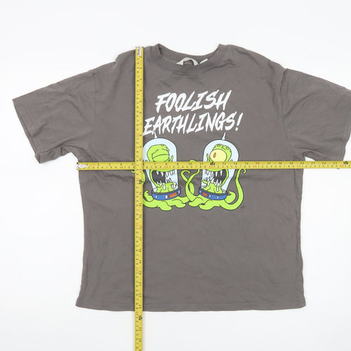 H&M Boys Grey Simpsons T-Shirt 11-12Y Graphic Print Kang Kodos Casual