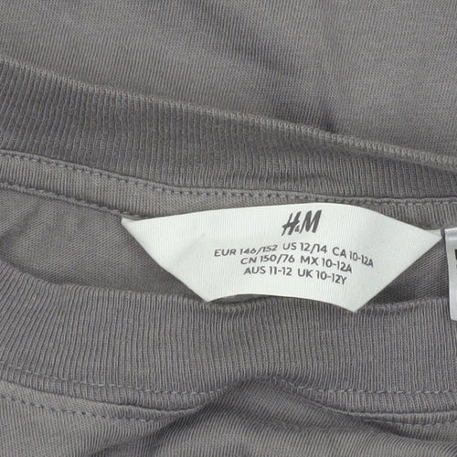 H&M Boys Grey Simpsons T-Shirt 11-12Y Graphic Print Kang Kodos Casual