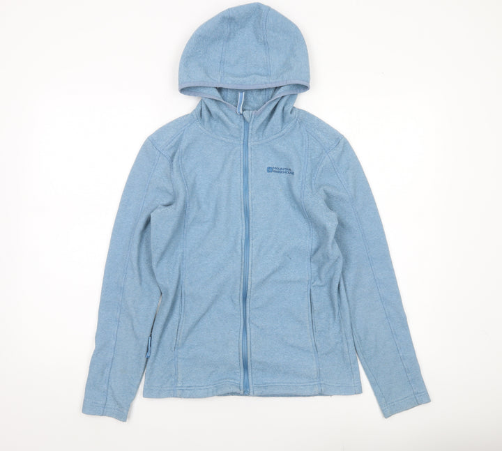Mountain Warehouse Womens Blue Fleece Jacket UK 12 Hooded Zip