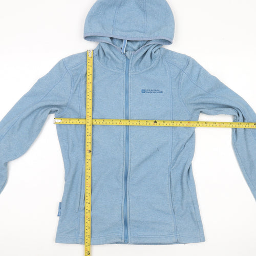Mountain Warehouse Womens Blue Fleece Jacket UK 12 Hooded Zip