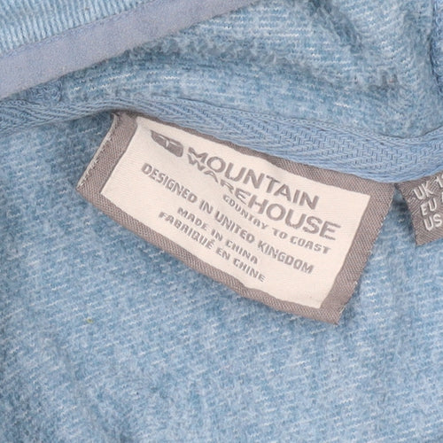 Mountain Warehouse Womens Blue Fleece Jacket UK 12 Hooded Zip